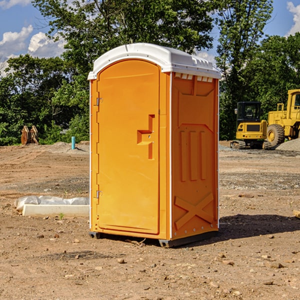 how often are the portable restrooms cleaned and serviced during a rental period in Temperance